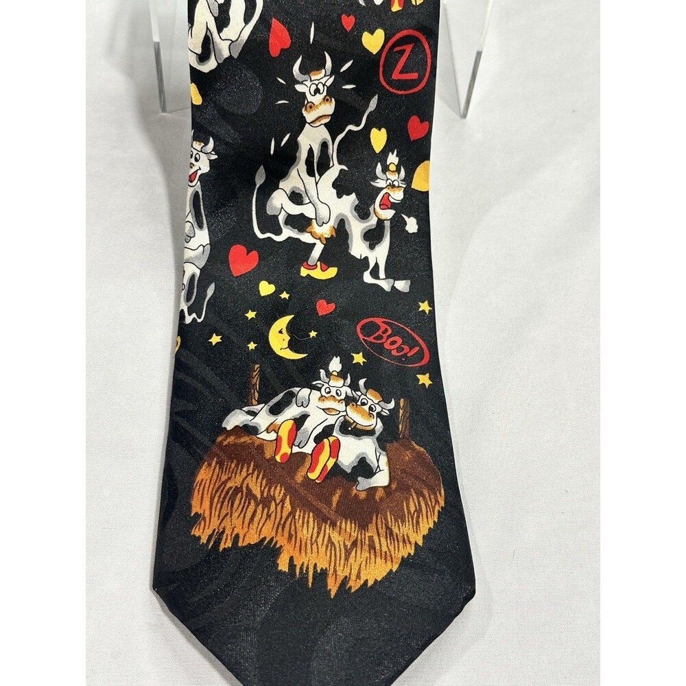 Naughty Cow Adult Humor Novelty Tie Funny Farm Barnyard Dairy Bull Gold City